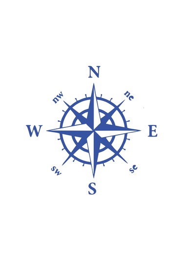 Pusula Araba Sticker 17x17 Cm Mavi