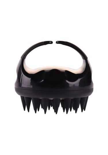 Yifomall Yumuşak Silikon Şampuan Fırçası - Saç Derisi Masajı Ve Temizlik İçin Ergonomik Tasarım, Siyah