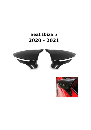 Seat Ibiza 5 2020 2021 Uyumlu Araca Özel Yarasa Batman Piano Black Ayna Kapağı Takımı