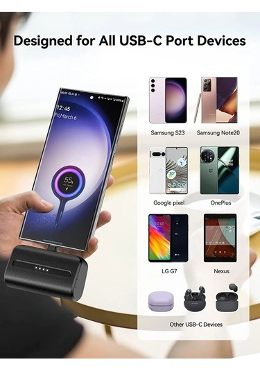 Novahub İphone Uyumlu 15/15p/15pro/15promax/samsung S24/23/22 Hızlı Şarj Usb-c 6000mah Taşınabilir Pil Amerika Birleşik Devletleri