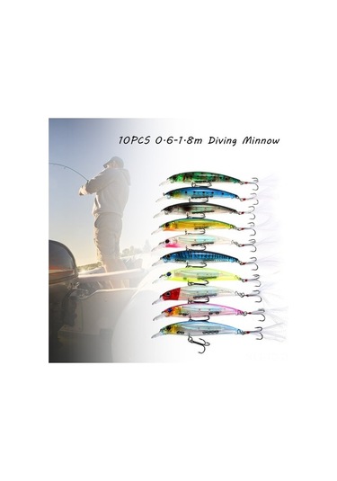 Novahub Abs Gövdeli, Yeni Ber Kancalı 10 Adet Minnow Seti - 0.6-1.8m Dalış Derinliği, 110mm Uzunluk