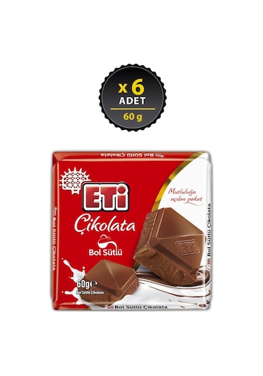 Çikolata Bol Sütlü Kare 60 G X 6 Adet