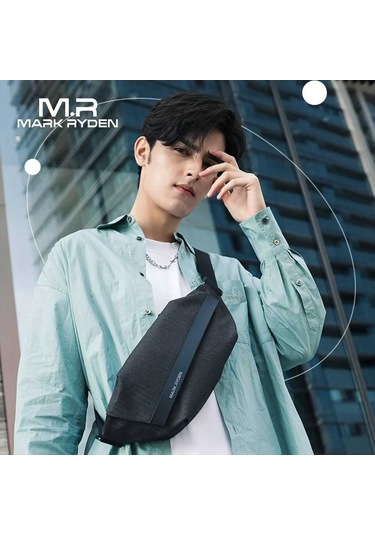 Erkekler İçin Şık Ve Pratik Su Geçirmez Çapraz Omuz Çantası - Tek Askılı Siyah Günlük Kol Çantası Siyah