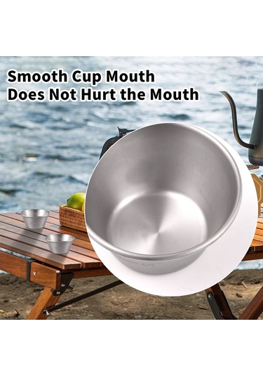 Tenfowee Ti Materyalı Hafif, Paslanmaz 15ml Çırak Bardak - Kamp, Piknik, Seyahat İçin Whiskey, Şarap, İçecek Bardağı 1