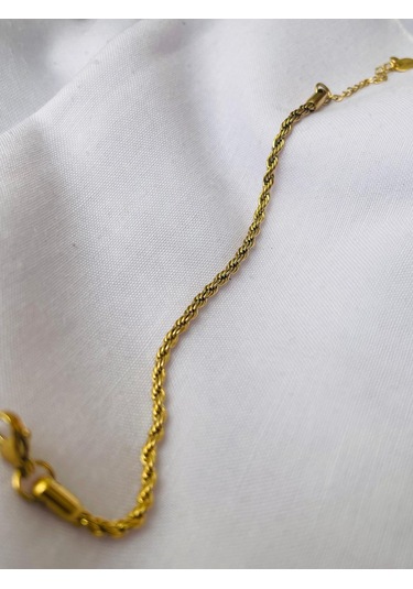 Mor Takı Burgu Model Çelik Bileklik Altın - Gold