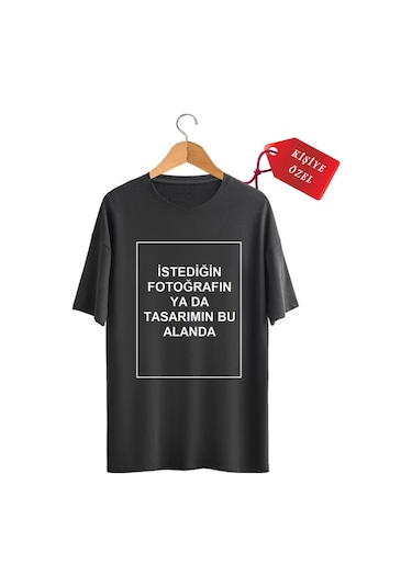 Kendin Tasarla T-shirt Kişiye Özel Tişört Baskılı Tshirt SIYAH