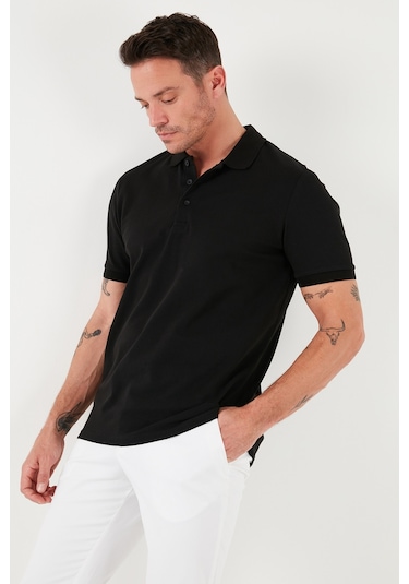 Buratti Pamuklu Regular Fit Düğmeli Erkek Polo Yaka T Shirt 5902127 Siyah