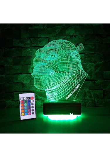 Doğum Günü Hediyesi Isimli Lamba Kahraman Shrek Gece Lambası