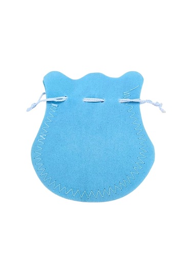 Kadife Kese Açık Mavi 50 Adet 11x14 Boy Takı, Altın Kesesi İpli & Büzgülü