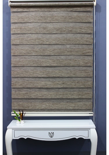 Ahşap Desenli Bambu Zebra Perde