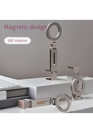 Motion003 30 Ev Gri Ağır Hizmet Manyetik Telefon Tutucu Katlanabilir Dönebilir Abs Plastik M Gri