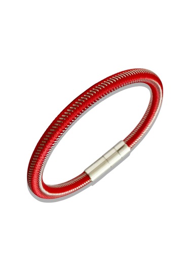 Ars190 Erkek Deri Çelik Bileklik Siyah