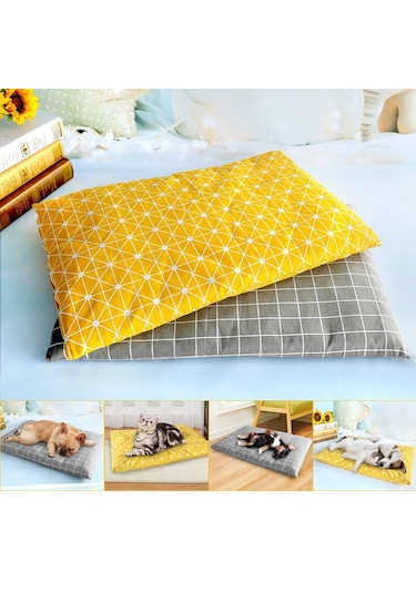 Sunskyy Sunskyy Kış Kalın Sıcak Pet Uyku Mat Kedi Köpek Uyku Yatağı, Boyut: L Gri Diğer