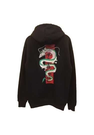 Los Angeles Calıfornıa Basklı Kapişonlu Sweatshirt Siyah2