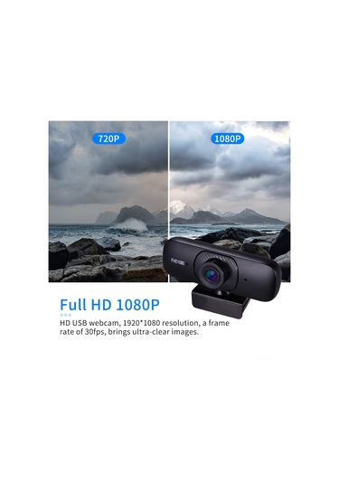 Vkemall Aibecy C60 1080p Otomatik Odaklı Usb Web Kamerası Mikrofonlu Siyah, 30fps Hd Görüntü, 90 Derece Geniş Açı, Plug & Play Bilgisayar Kamera