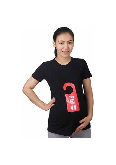 Mummy's Baby Hamile Tişört Do Not Disturb Siyah 7983