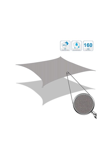 Üçgen Açık Bahçe Güneşlik Yelken Su Geçirmez Anti-uv Kanopi, Boyut: 4m X 4m X 5.7m Bej Çok Renkli