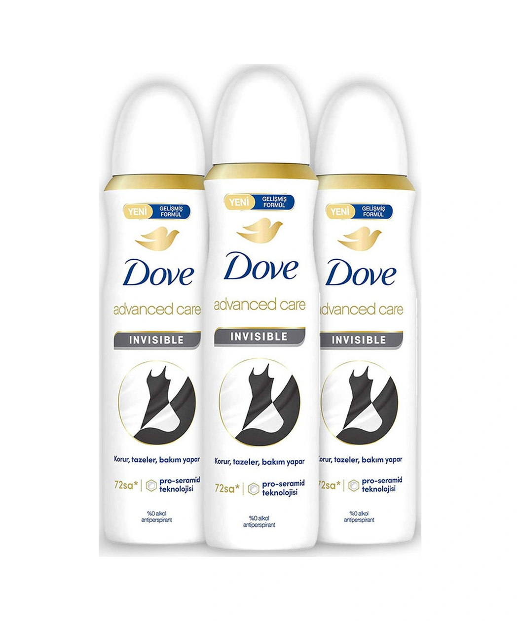 Dove Kadın Sprey Deodorant Advanced Care Invisible 72 Saat Koruma 150 Ml X3