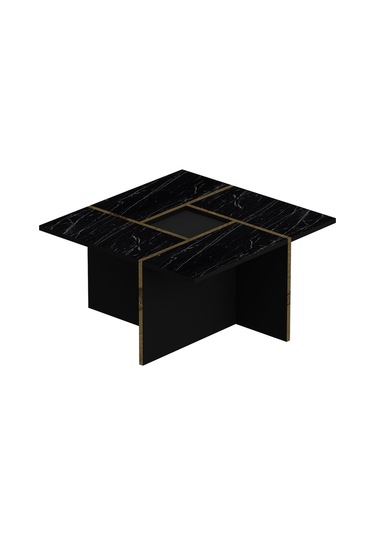Sılva Orta Sehpa - Siyah / Mermer Siyah - Mermer