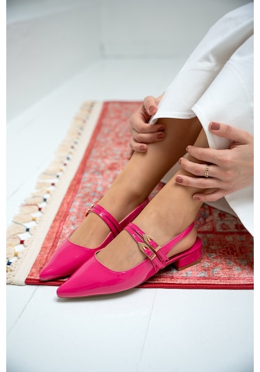 Holly Çift Toka Detaylı Babet Fuşya