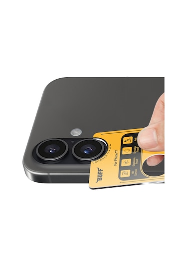 Buff Apple Uyumlu iPhone 17 Metal Kamera Lens Koruyucu Black Siyah