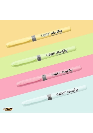 Bic Fosforlu Kalem Brite Liner Grip Pastel 4'lü Çok Renkli