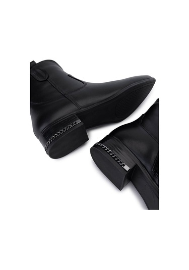 Tamer Tanca Kadın Hakiki Deri Siyah Deri Topuklu Bot 322 2152713 Bn Bot Sk25-26 Sıyah Dr Siyah