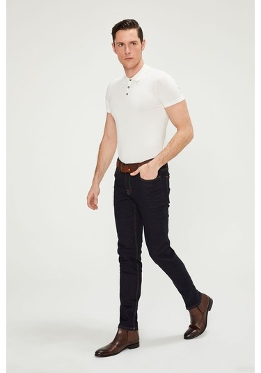 Düz Renk Erkek Kot Pantolon Mavi