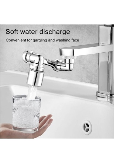 Jialan 1080 Evrensel Rotasyon Musluk Lavabo Robot Kol Dokunun A Gümüş