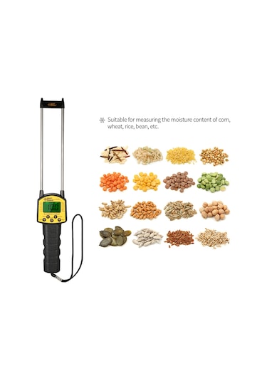 Springsun Taşınabilir Dijital Tahıl Nem Ölçer Lcd Ekranlı Problu Higrometre - Mısır, Buğday, Pirinç