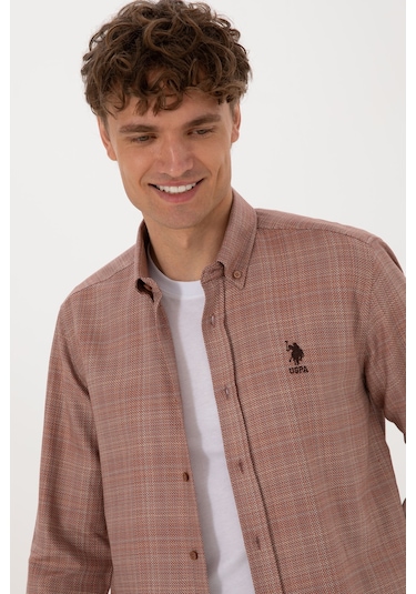 U.s. Polo Assn. Erkek Bakır Gömlek Desenli 50316640-vr182 Bakır