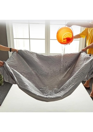 Novahub Grayscale Kapitone Kabartmalı Su Geçirmez Yatak Koruyucu Çarşaf, Yastık Kılıfı Yok, 80x200x30cm, Jms Mağazası Gri