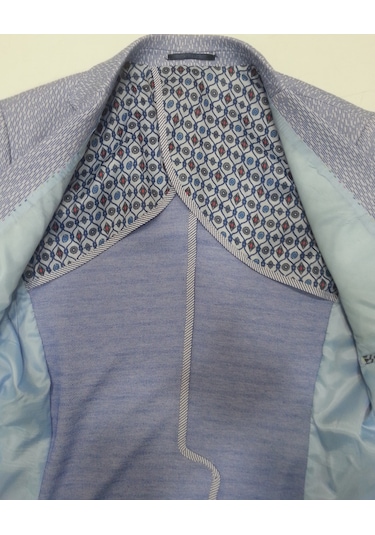 Sposo 5127 Dar Kalıp Yarım Astarlı İndigo Erkek Blazer Ceket İndigo