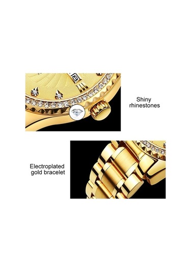 Fastbuy Erkekler Olevs 5565 Moda Paslanmaz Çelik Kayış Elmas Kuvars İzle, Beyaz Çok Renkli Su Geçirmez Çok Renkli