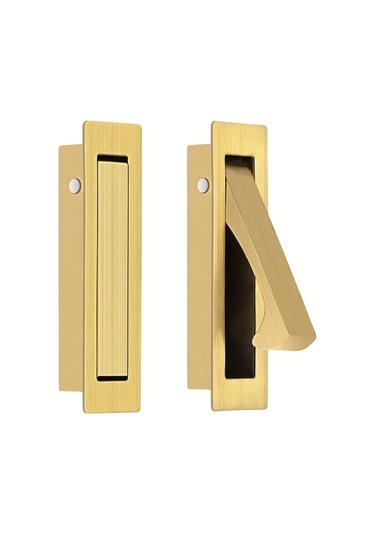 Willowhaven 2 Adet Modern Gizli Cep Kapı Kolu Fırçalanmış Pirç Paslanmaz Çelik 304