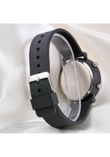 Yeni Sezon Unisex Kol Saati Siyah Renk Silikon Kordon Led Bileklik St-304122