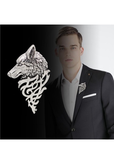 Homyl Retro Erkek Kadın Yaka Sopa Pin Broş Rozeti Kravat Gümüş