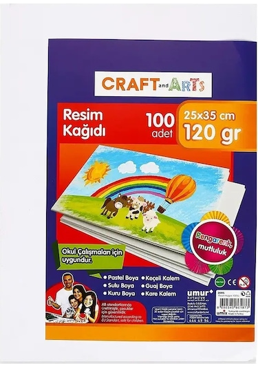 Craft And Arts 25x35cm 100'lü Resim Kağıdı / Uc2535-100