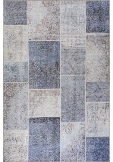 Artloop Jazz Şönil Dokuma Pamuk Polyester Gri Halı Al 83