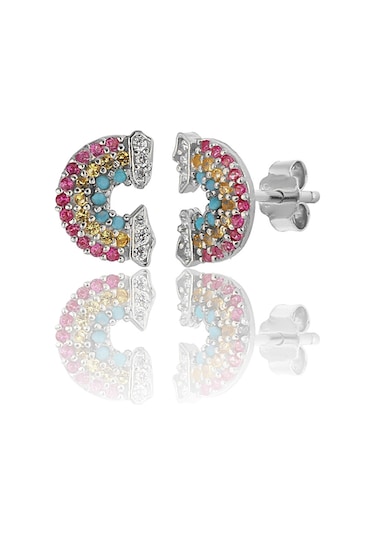 925 ayar Gümüş Gökkuşağı küpe