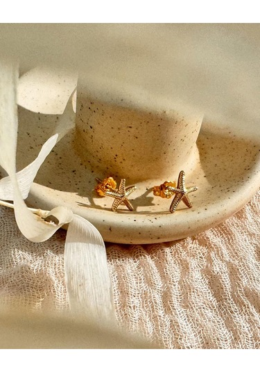 Geeksen Bayanlar İçin 14k Altın Deniz Yıldızı Küpe, Saçma-sapan Olmayan, Hafif, Alerjiye Dayanıklı, Zarif Tekstil Çift Gold