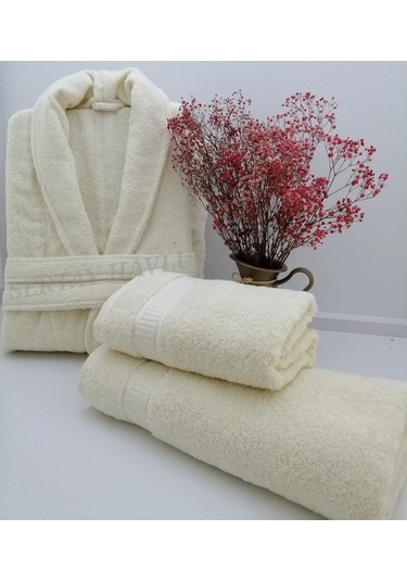 Sertay Seray Collectıon %100 Pamuk Bornoz/50X90/70X140 Set 3 Parç