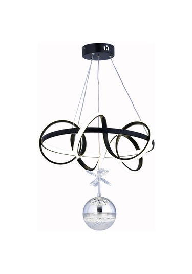 Dart Tek Top Siyah Led Avize Siyah