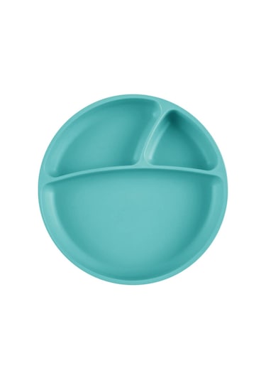Porsiyon Vakum Tabanlı Silikon Tabak Aqua Green Aqua Yeşil