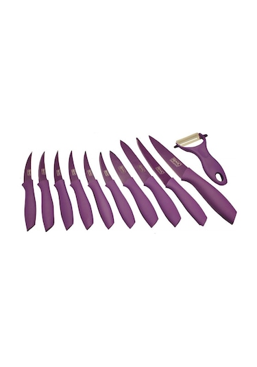 Rooc 11'li Bıçak Seti Seramik Kaplama Ns001 - Mor