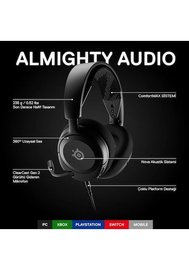 SteelSeries Arctis Nova 1 Multi-System Oyuncu Kulaklığı