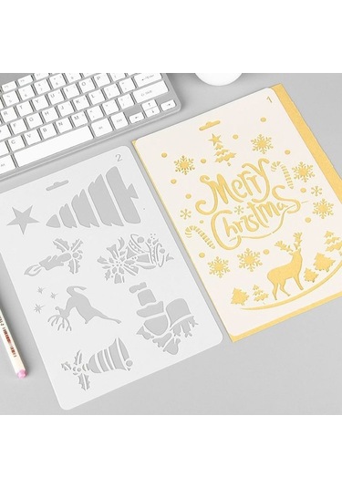 Novahub B5 Boyama Şablonu Seti: 12 Desen İle Beyaz Yaratıcı El Sanatları & Fotoğraf Albüm Tasarımı Beyaz