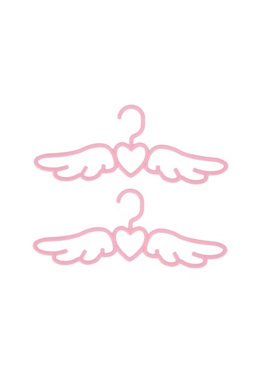 Xiaaokeji 20 Adet Yeni Tasarım Fly Angel Plastik Elbise Askısı, Pembe Sevgi Dolu Kalp Pembe