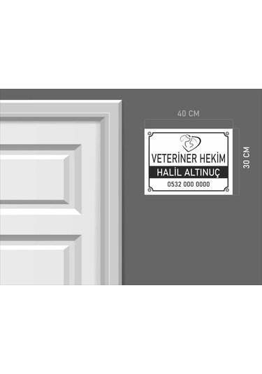 Kişiye Özel Veteriner Hekim Pvc Levha 40x30 Cm
