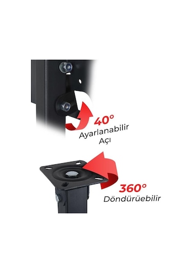 Powermaster Pm-32 Led/lcd/plazma 70-90-110 Cm Dar Ağız 45 Derece Açılı Tavan Tv Askı Aparatı